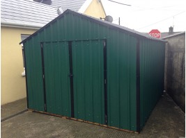 16ft x 8ft Green Steel Garden Shed